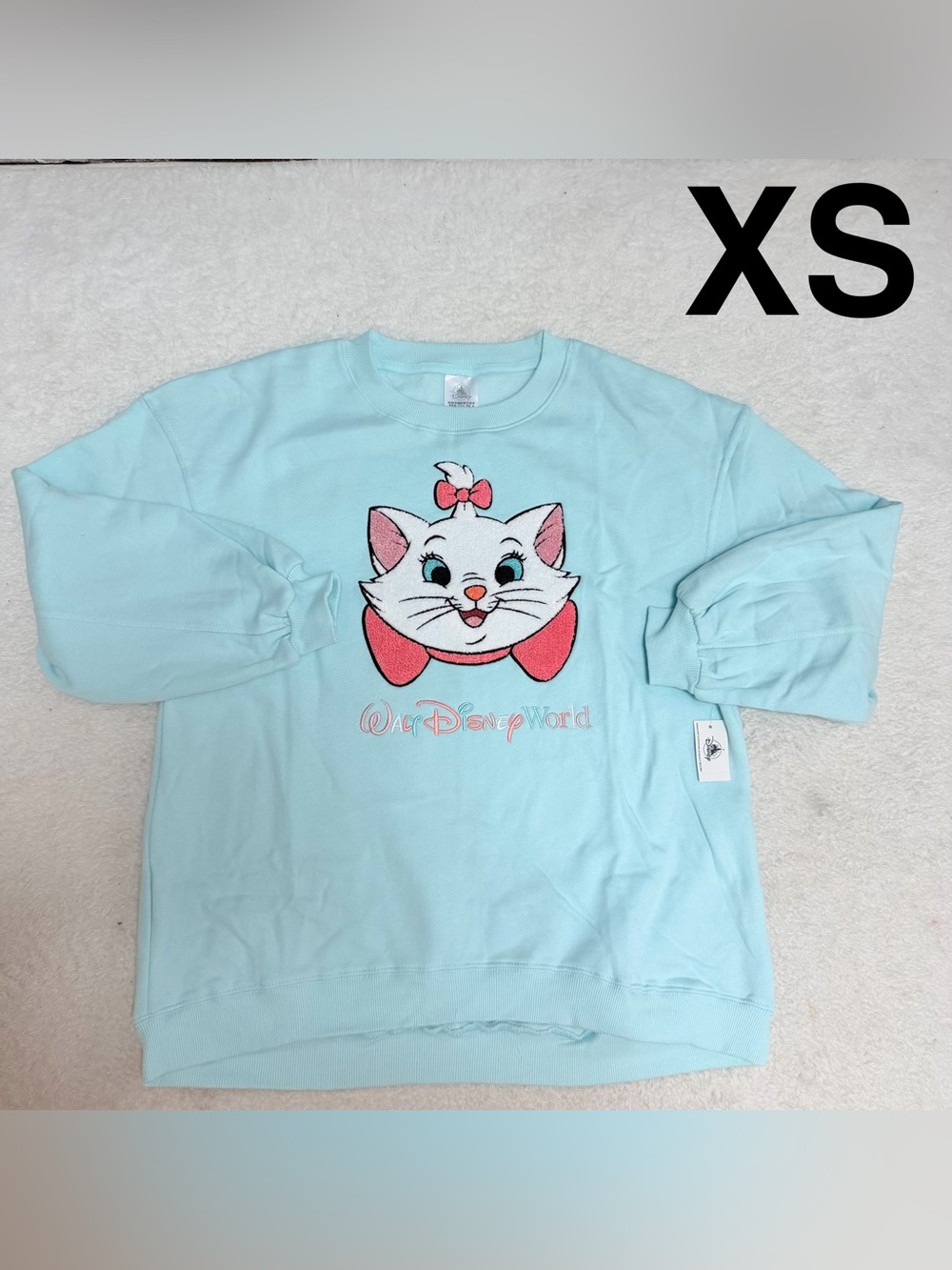 NEW Walt Disney World Sweater Womens XS
 Blue Marie Aristocats Pullover Parks